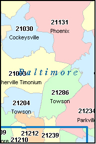 zip baltimore code county md map maryland towson codes city maps