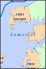 SOMERSET County, MD ZIP Code Map