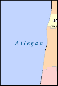 ALLEGAN County, MI ZIP Code Map