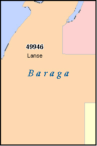 BARAGA County, MI ZIP Code Map