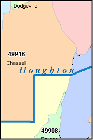 HOUGHTON County, MI ZIP Code Map