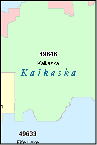 KALKASKA County, MI ZIP Code Map