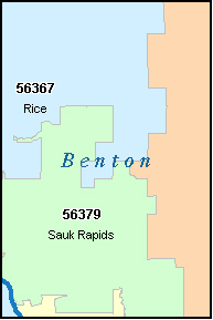BENTON County, MN ZIP Code Map