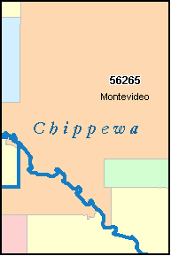 CHIPPEWA County, MN ZIP Code Map