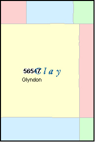 CLAY County, MN ZIP Code Map