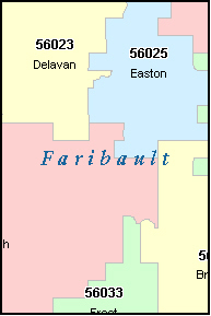 FARIBAULT County, MN ZIP Code Map
