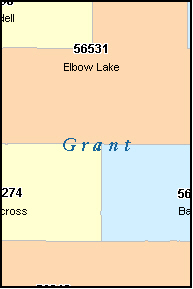 GRANT County, MN ZIP Code Map