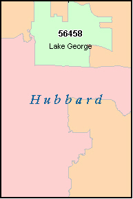 HUBBARD County, MN ZIP Code Map