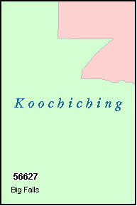 KOOCHICHING County, MN ZIP Code Map