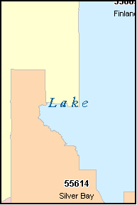 LAKE County, MN ZIP Code Map
