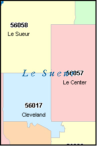 LE SUEUR County, MN ZIP Code Map