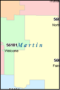 MARTIN County, MN ZIP Code Map