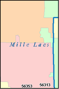MILLE LACS County, MN ZIP Code Map