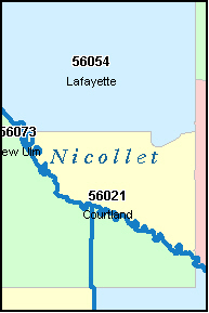 NICOLLET County, MN ZIP Code Map