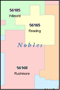 NOBLES County, MN ZIP Code Map