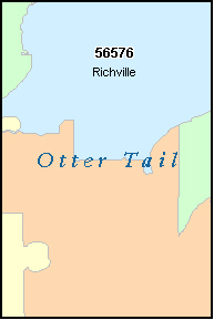 OTTER TAIL County, MN ZIP Code Map