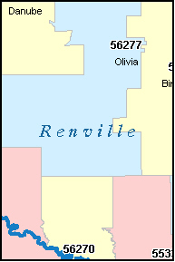 RENVILLE County, MN ZIP Code Map