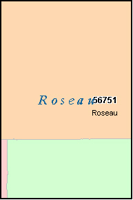 ROSEAU County, MN ZIP Code Map