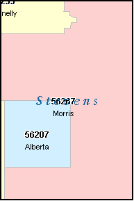 STEVENS County, MN ZIP Code Map