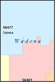 WADENA County, MN ZIP Code Map