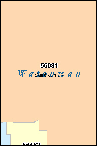 WATONWAN County, MN ZIP Code Map