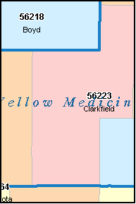YELLOW MEDICINE County, MN ZIP Code Map