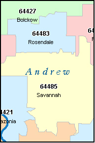 ANDREW County, MO ZIP Code Map