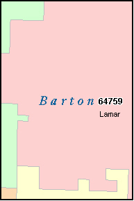 BARTON County, MO ZIP Code Map