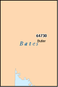 BATES County, MO ZIP Code Map