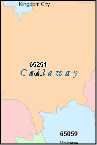CALLAWAY County, MO ZIP Code Map