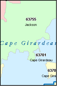 CAPE GIRARDEAU County, MO ZIP Code Map