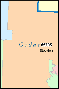 CEDAR County, MO ZIP Code Map