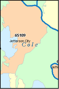COLE County, MO ZIP Code Map