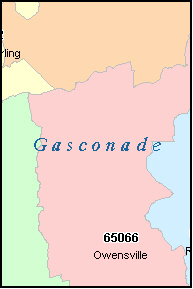 GASCONADE County, MO ZIP Code Map