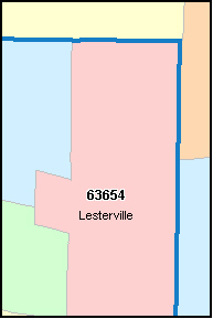 IRON County, MO ZIP Code Map