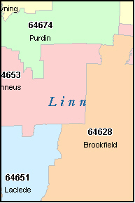 LINN County, MO ZIP Code Map