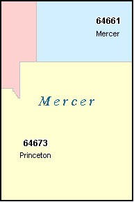 MERCER County, MO ZIP Code Map