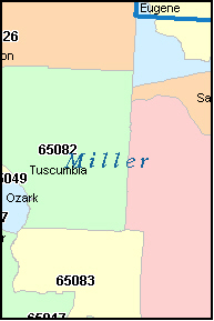 MILLER County, MO ZIP Code Map