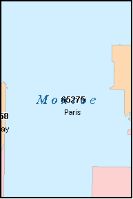 MONROE County, MO ZIP Code Map