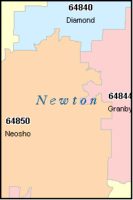 NEWTON County, MO ZIP Code Map