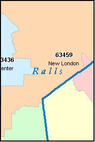 RALLS County, MO ZIP Code Map