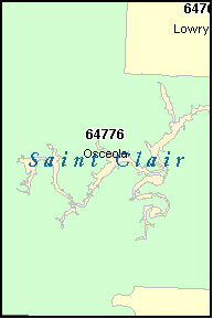 SAINT CLAIR County, MO ZIP Code Map