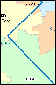 SAINT FRANCOIS County, MO ZIP Code Map