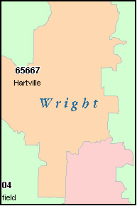 WRIGHT County, MO ZIP Code Map