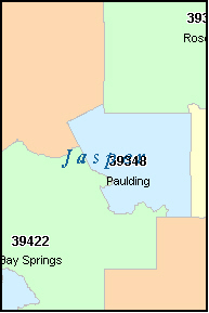 JASPER County, MS ZIP Code Map