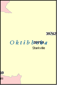 OKTIBBEHA County, MS ZIP Code Map