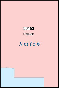 SMITH County, MS ZIP Code Map