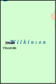 WILKINSON County, MS ZIP Code Map