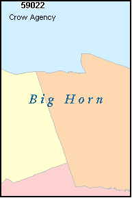 BIG HORN County, MT ZIP Code Map