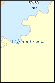 CHOUTEAU County, MT ZIP Code Map